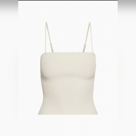 Aritzia Babaton Sculpt Knit Cami Tank Squareneck Ribbed Iced Lavender Size M - Picture 4 of 12